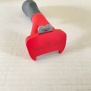 FURminator Pet Deshedding Tool in Red and Gray